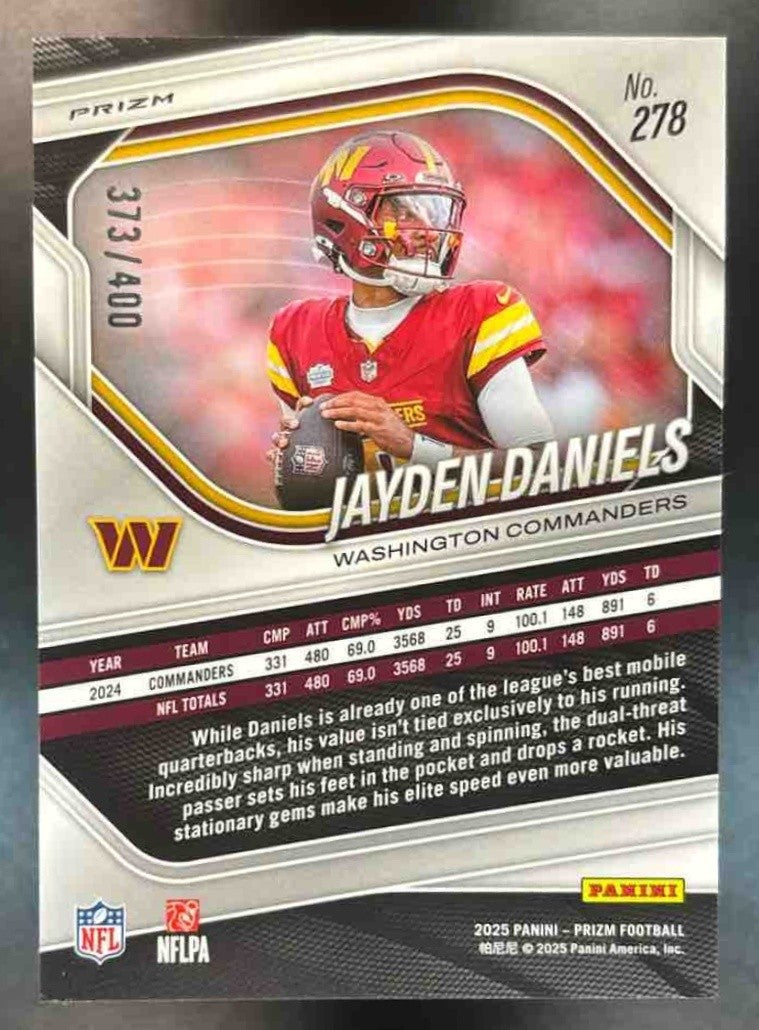 2025 Panini Prizm Jayden Daniels Pandora /400 #278 Washington Commanders - Sports Cards