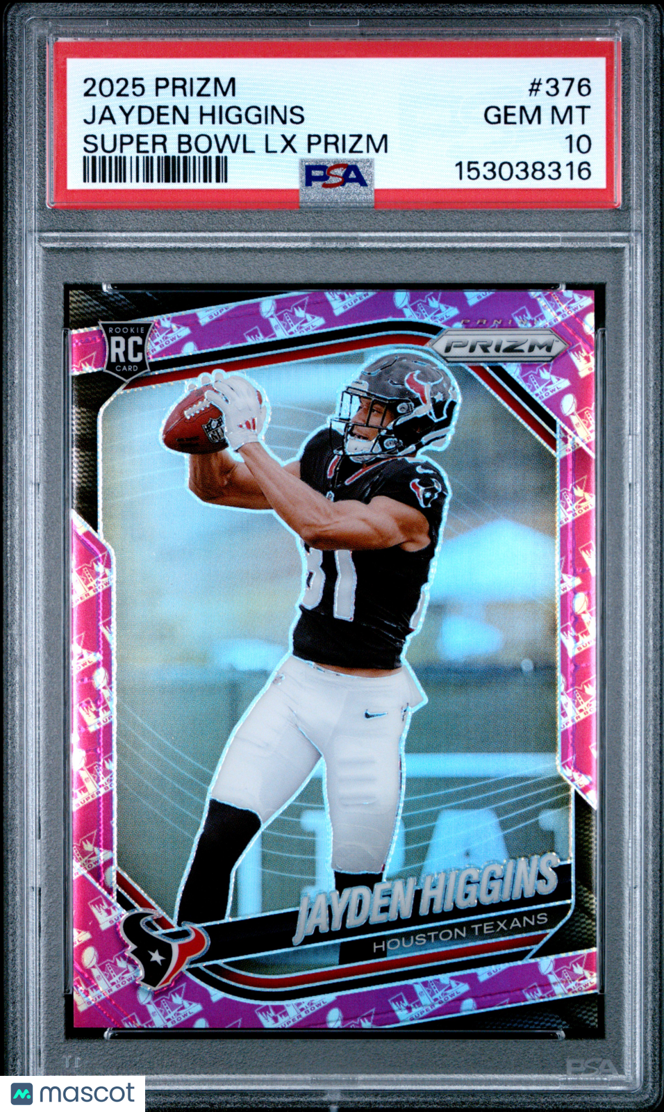 2025 Panini Prizm Jayden Higgins Super Bowl LX #376 PSA 10 - Graded Sports Cards