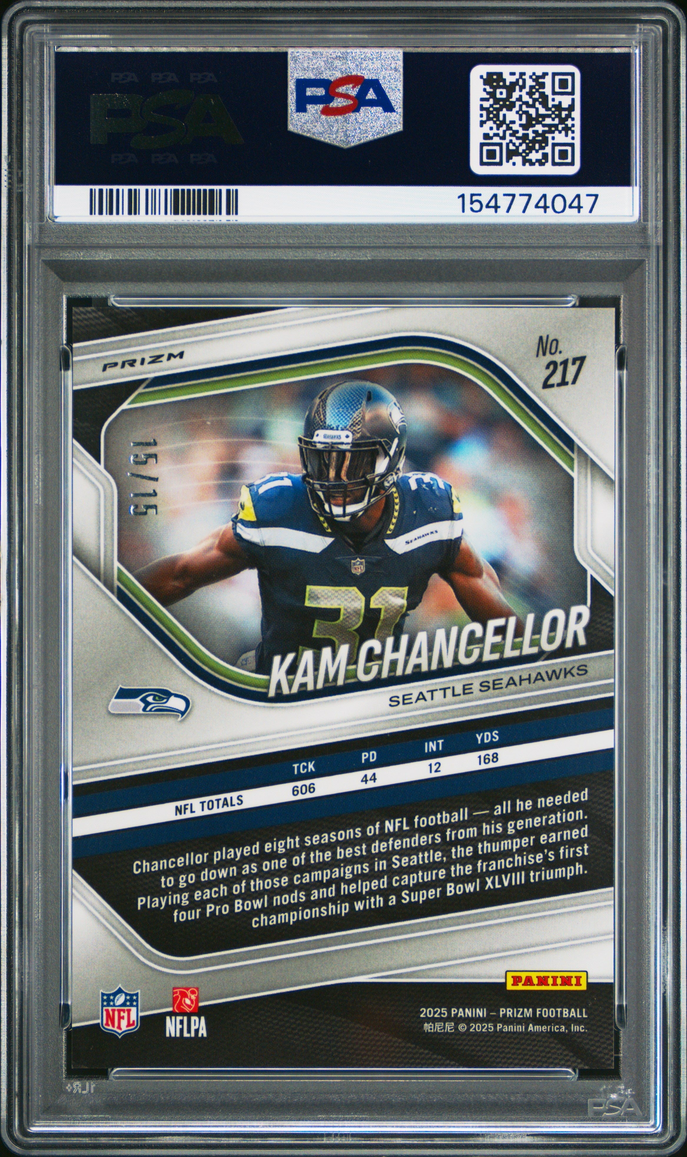 2025 Panini Prizm Kam Chancellor Cherry Blossom Choice #217 PSA 10 15/15 - Graded Sports Cards