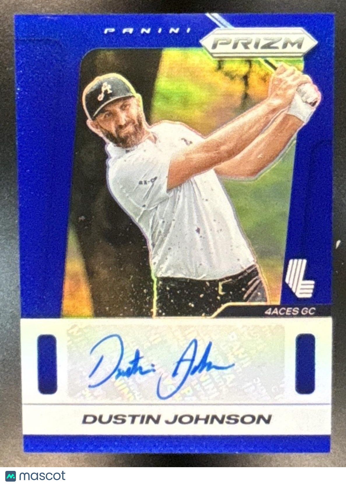 2025 Panini Prizm LIV Dustin Johnson Throwback Signatures Blue /99 Auto 4Aces GC - Sports Cards