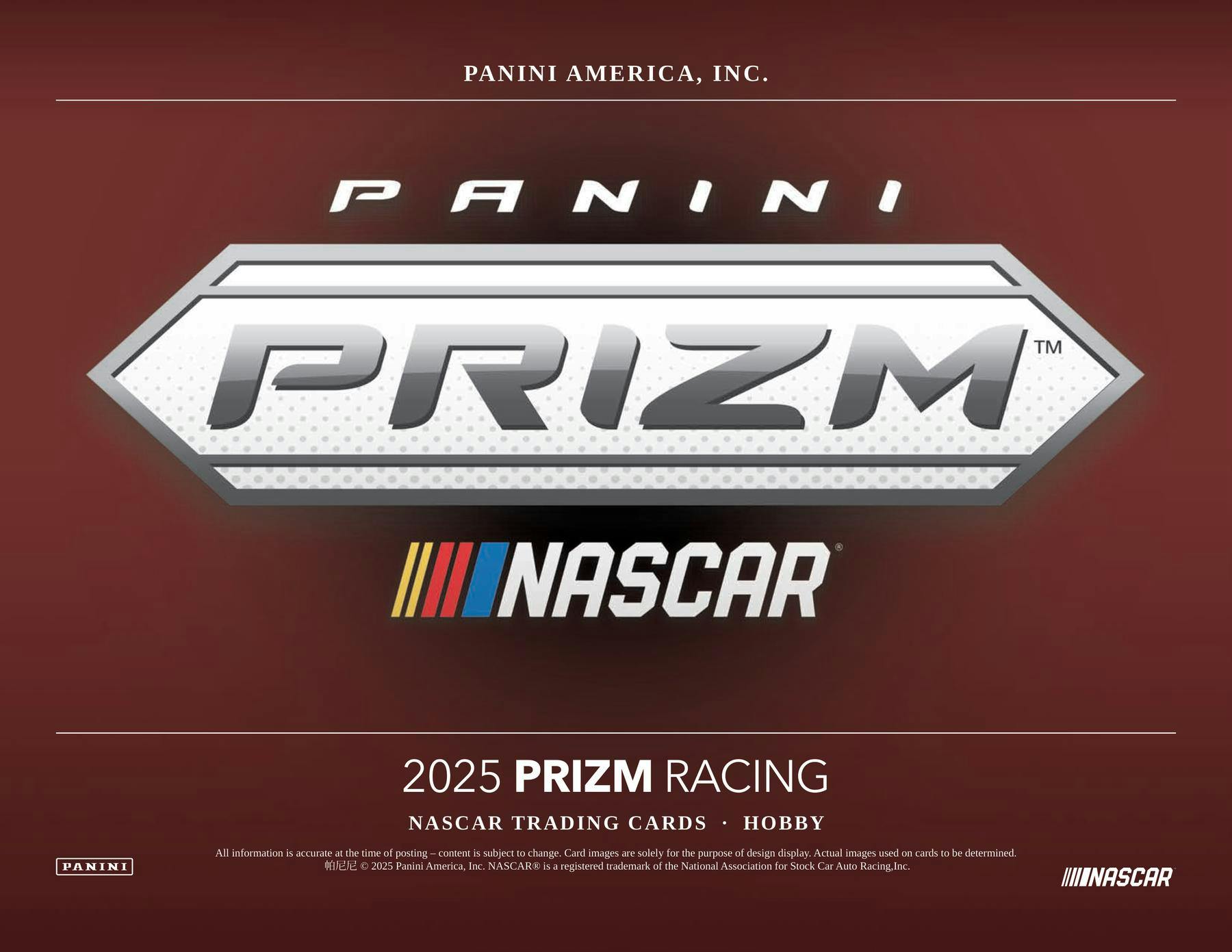 2025 Panini Prizm NASCAR Racing Hobby Box (3 Autos) - Racing