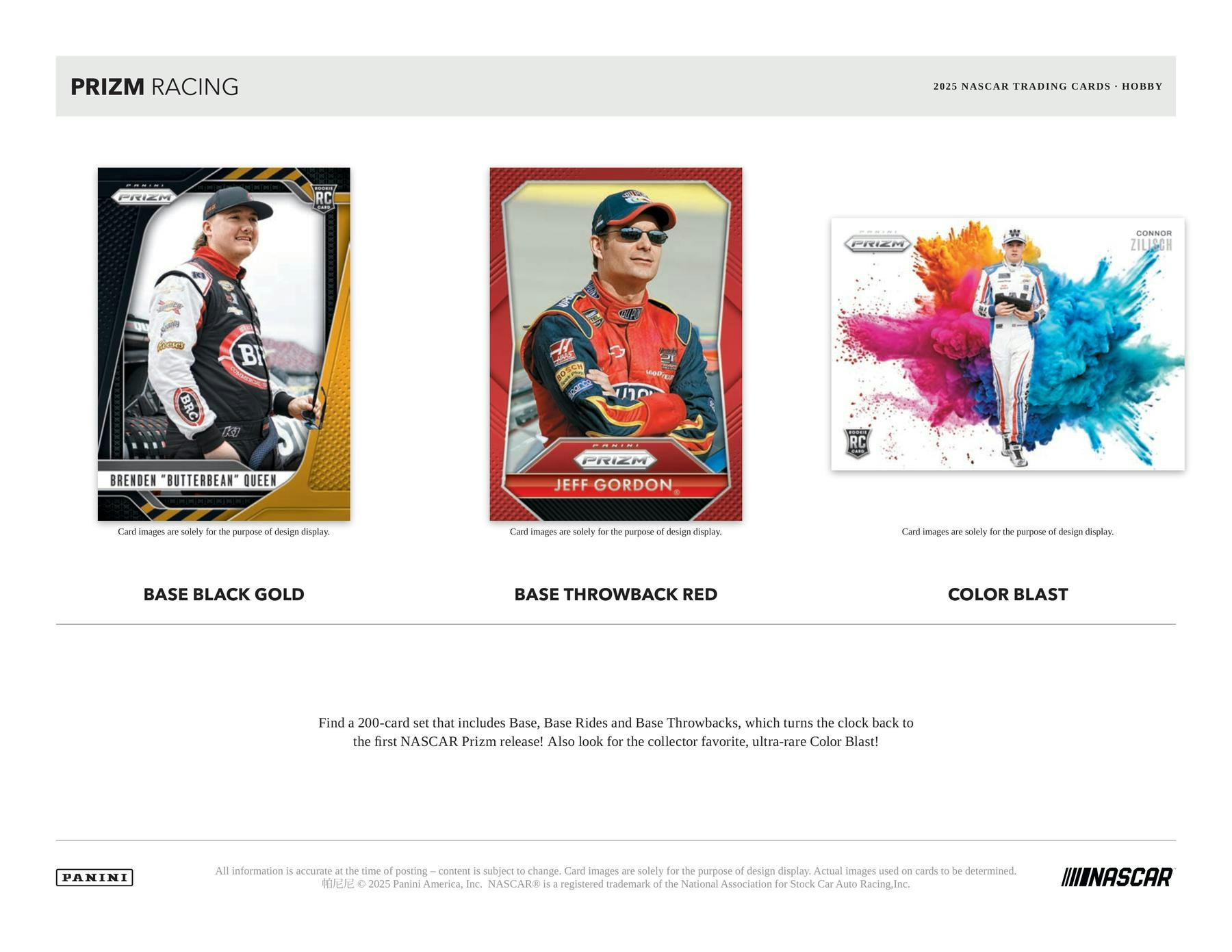 2025 Panini Prizm NASCAR Racing Hobby Box (3 Autos) - Racing