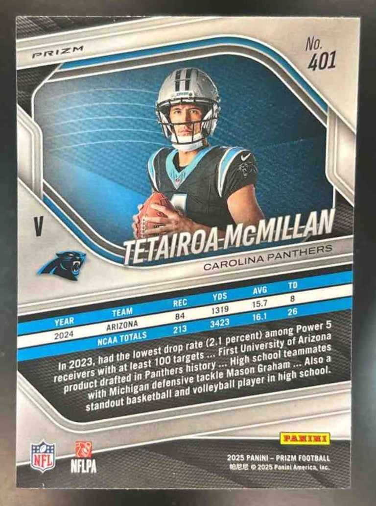 2025 Panini Prizm Tetairoa McMillan Variations Silver #401 Carolina Panthers - Sports Cards