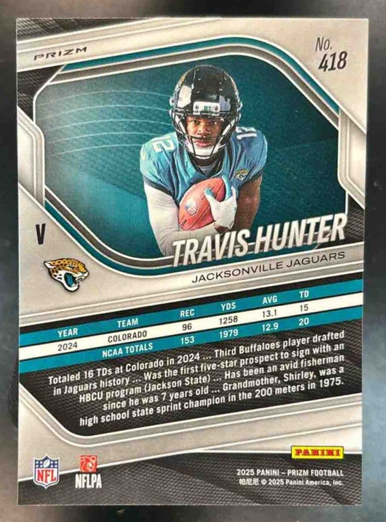2025 Panini Prizm Travis Hunter Rookie Variations Silver #418 Jaguars - Sports Cards