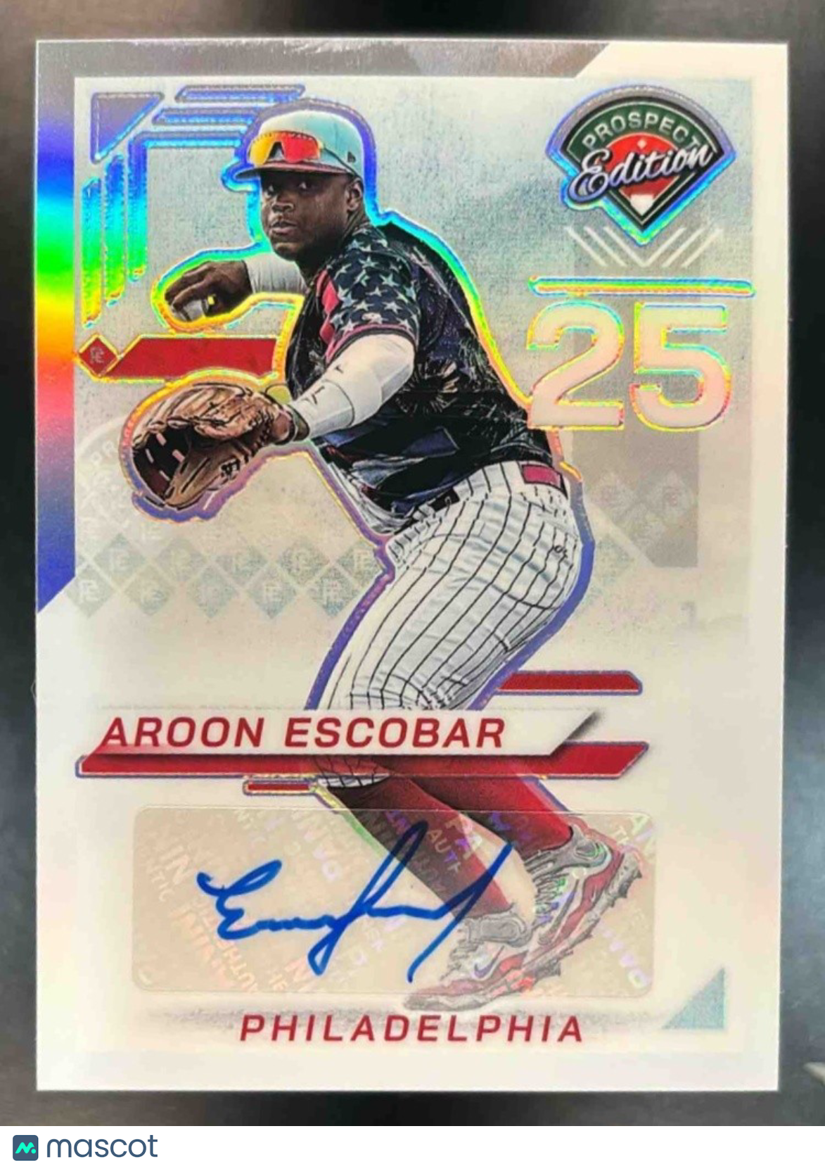 2025 Panini Prospect Edition Aroon Escobar Signatures Silver #158 Auto Phillies - Sports Cards