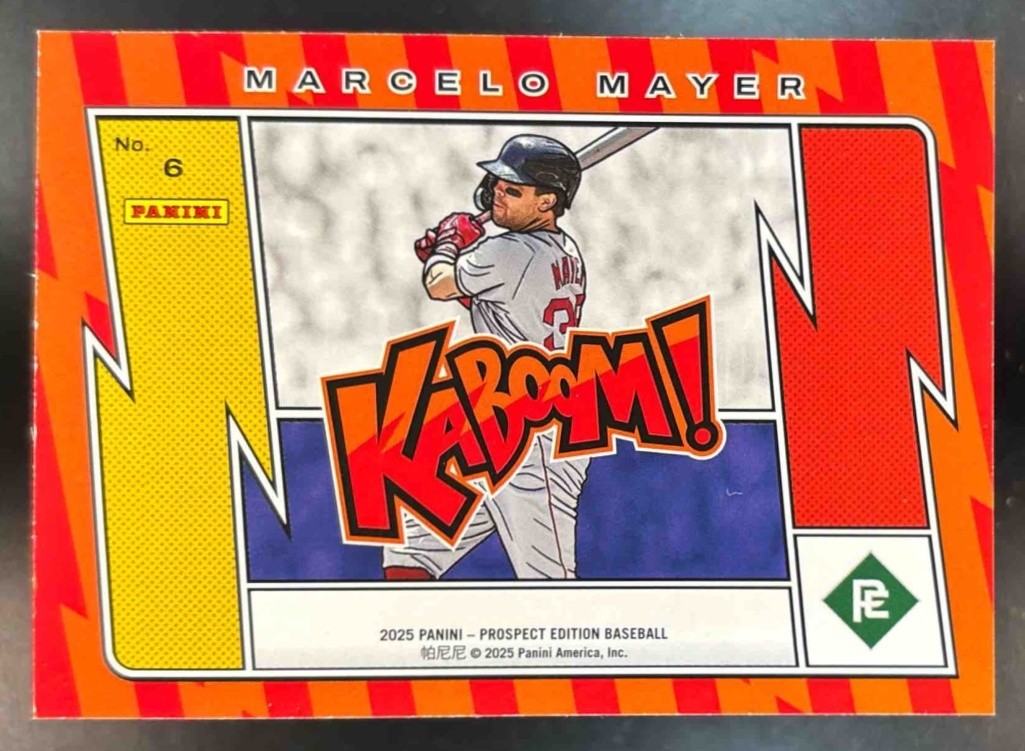 2025 Panini Prospect Edition Marcelo Mayer Kaboom! RC #6 Boston Red Sox - Sports Cards