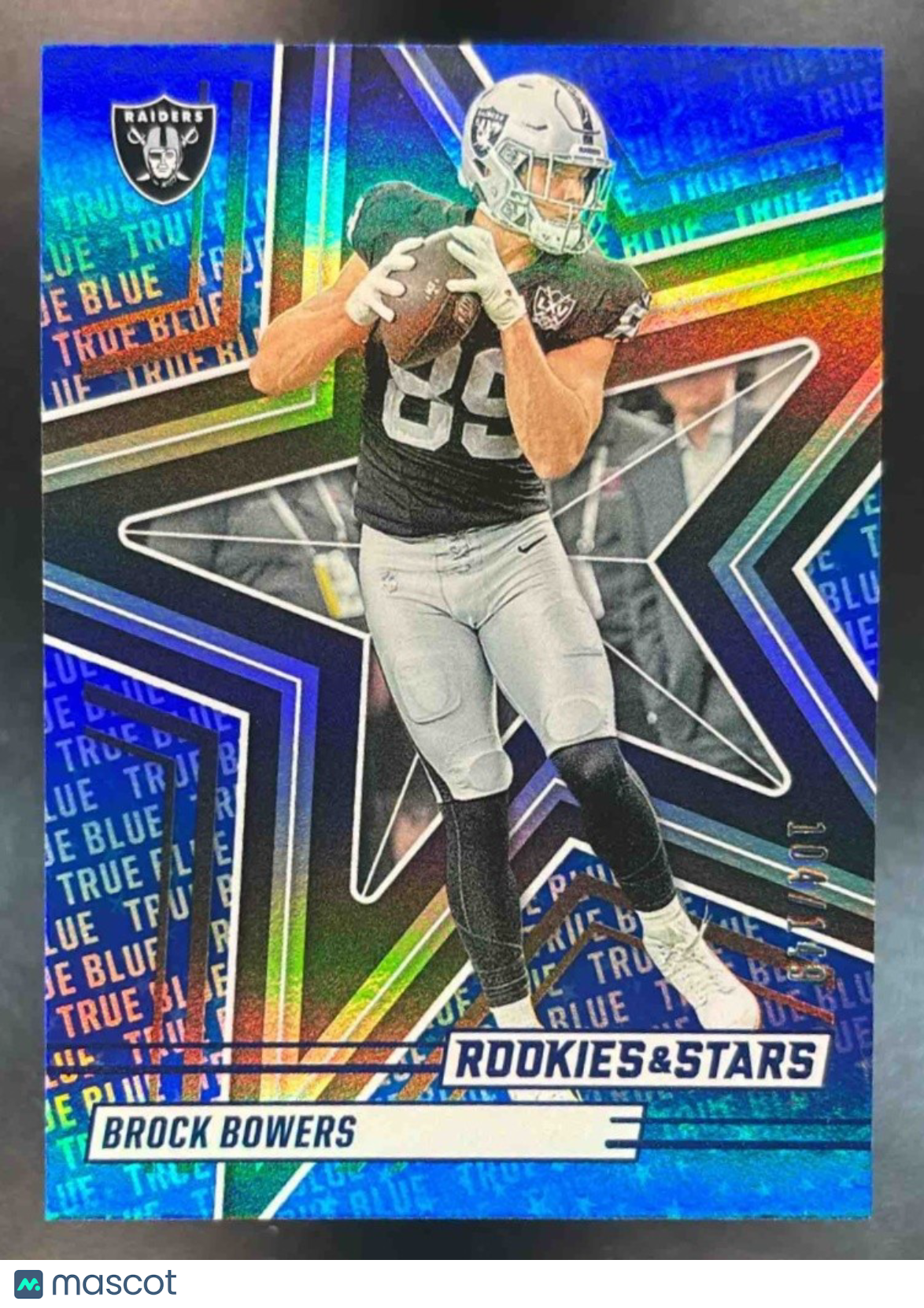 2025 Panini Rookies & Stars Brock Bowers True Blue /149 #12 Las Vegas Raiders - Sports Cards