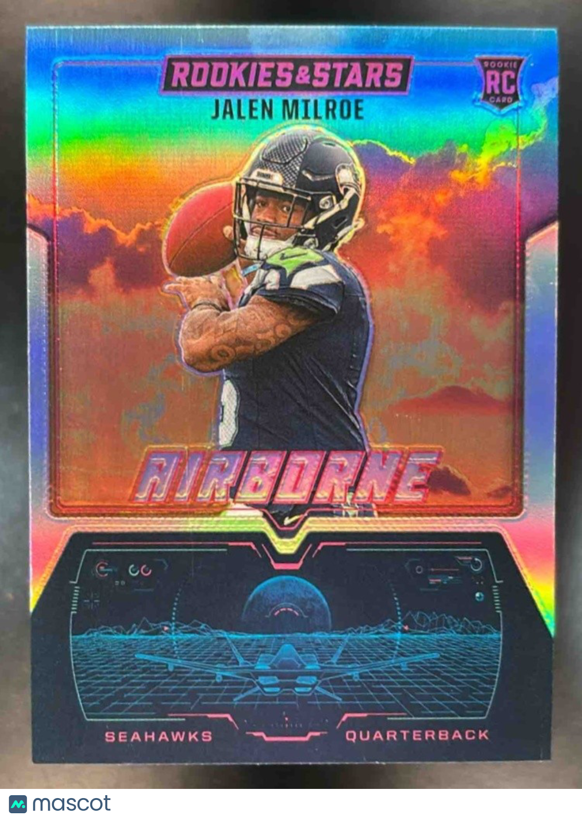 2025 Panini Rookies & Stars Jalen Milroe Airborne Silver #23 RC Seattle Seahawks - Sports Cards