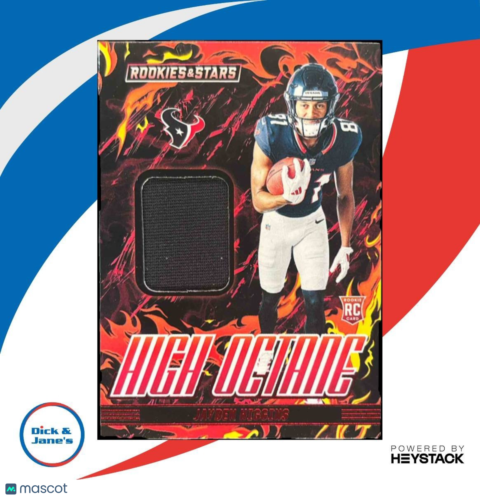 2025 Panini Rookies & Stars Jayden Higgins High Octane Patch MEM RC Texans - Sports Cards