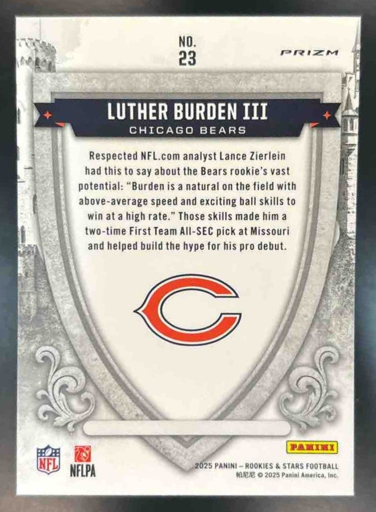 2025 Panini Rookies & Stars Luther Burden III Silver #23 RC Chicago Bears - Sports Cards
