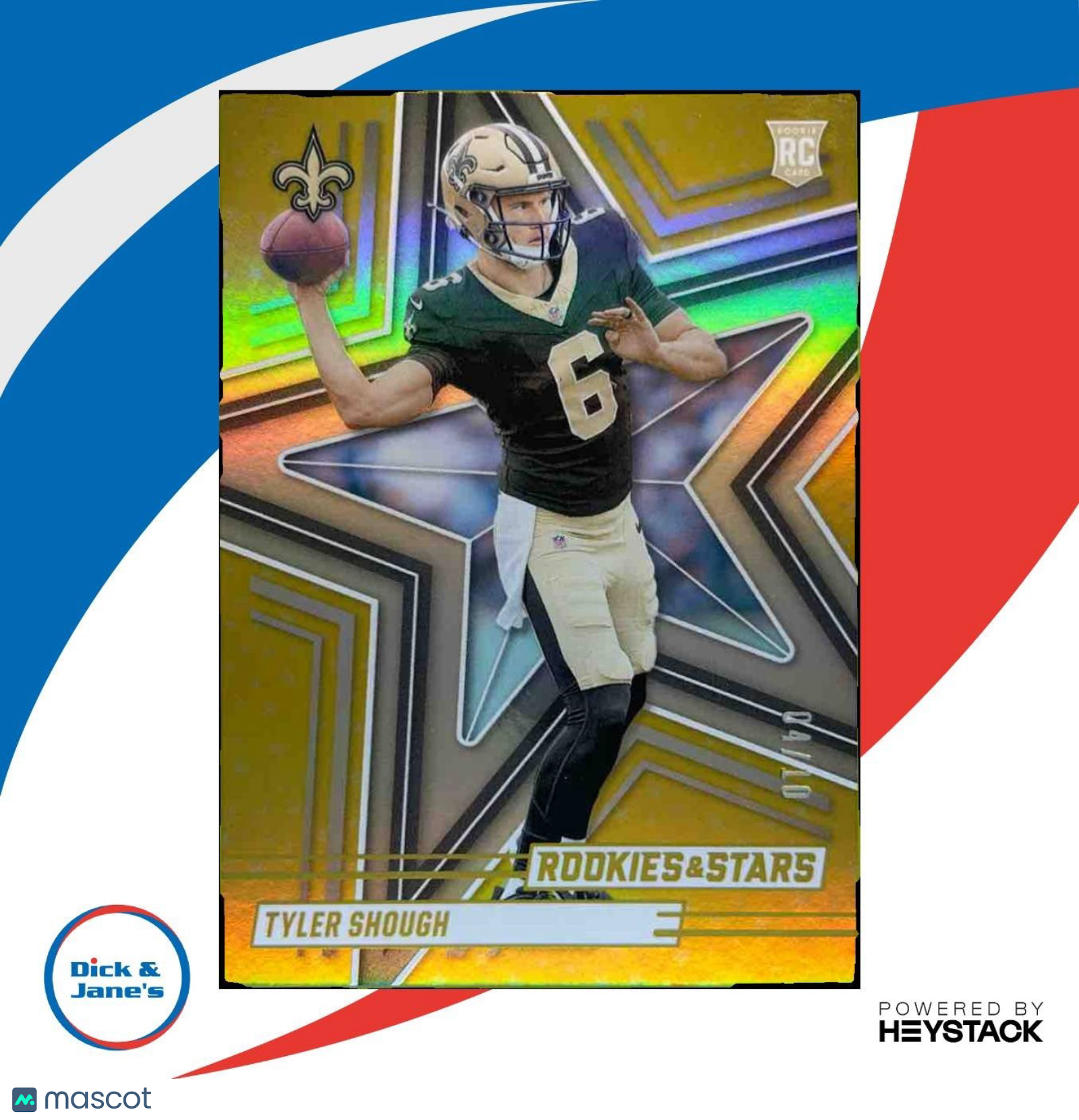 2025 Panini Rookies & Stars Tyler Shough Gold 4/10 #194 RC New Orleans Saints - Sports Cards
