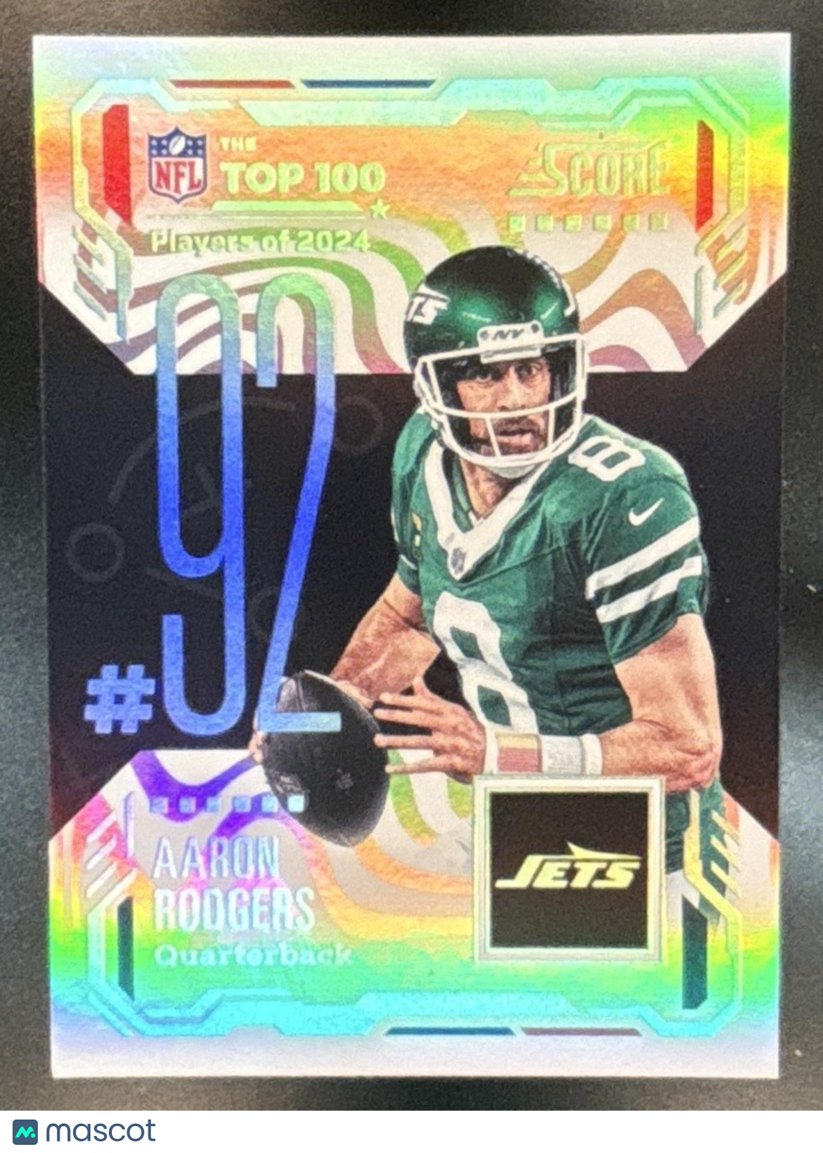 2025 Panini Score Aaron Rodgers Top 100 #92 New York Jets - Sports Cards