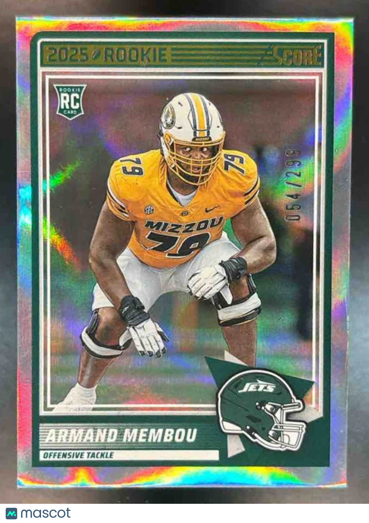 2025 Panini Score Armand Membou Rookies Circular /299 #70 New York Jets - Sports Cards