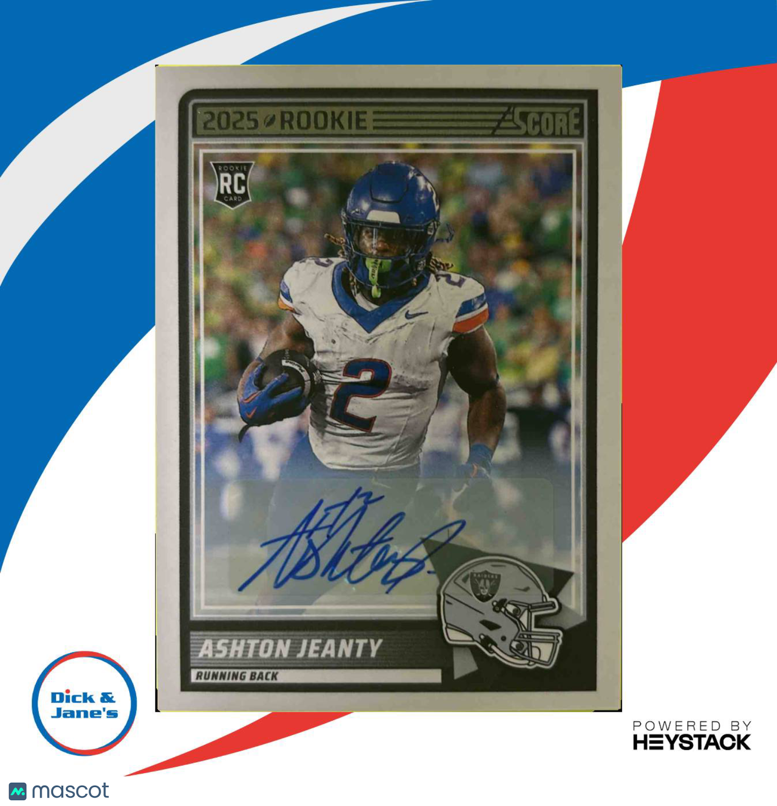 2025 Panini Score Ashton Jeanty Rookies Signatures #14 Auto Las Vegas Raiders Sports Cards