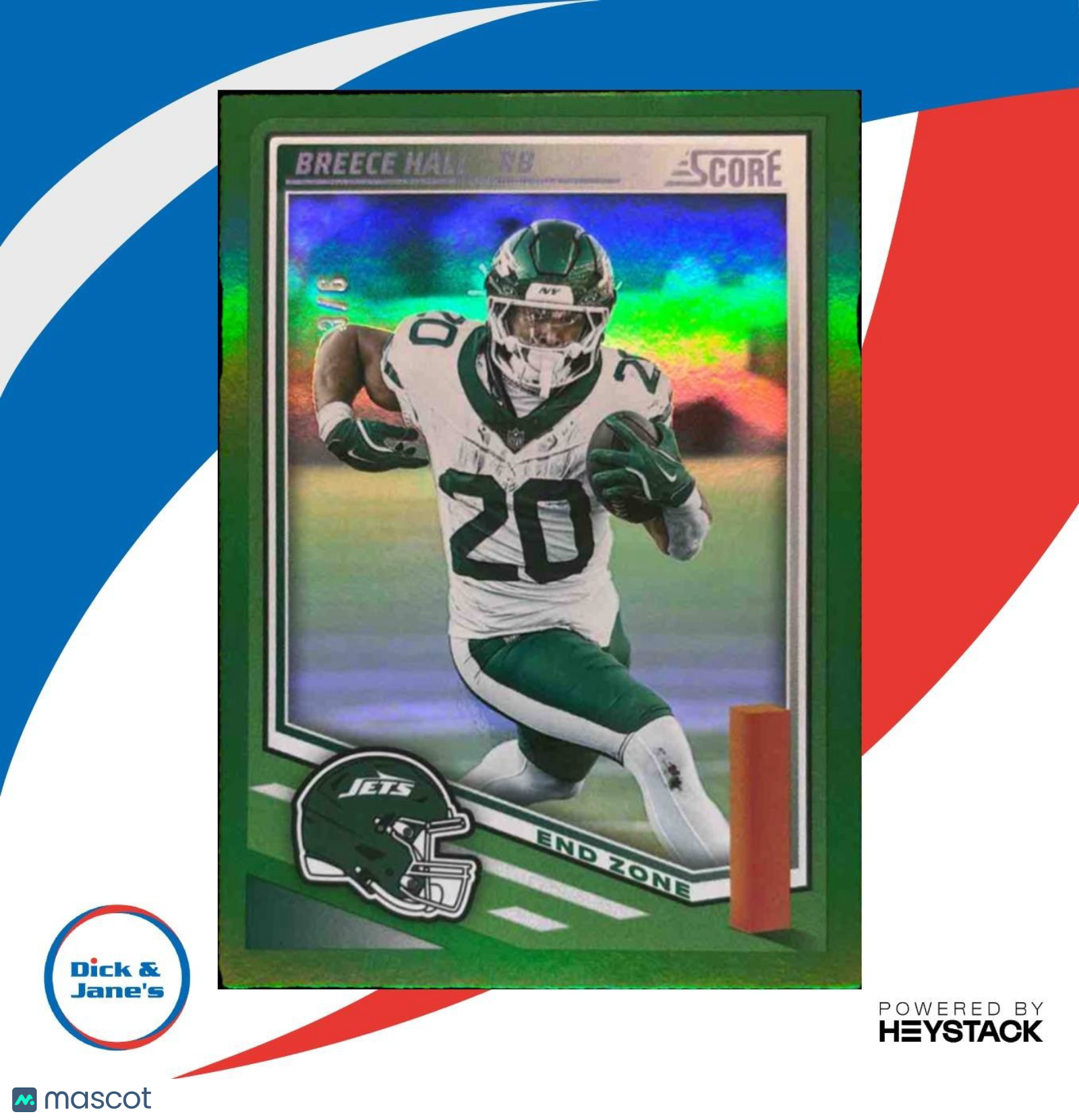 2025 Panini Score Breece Hall End Zone 3/6 #282 New York Jets - Sports Cards