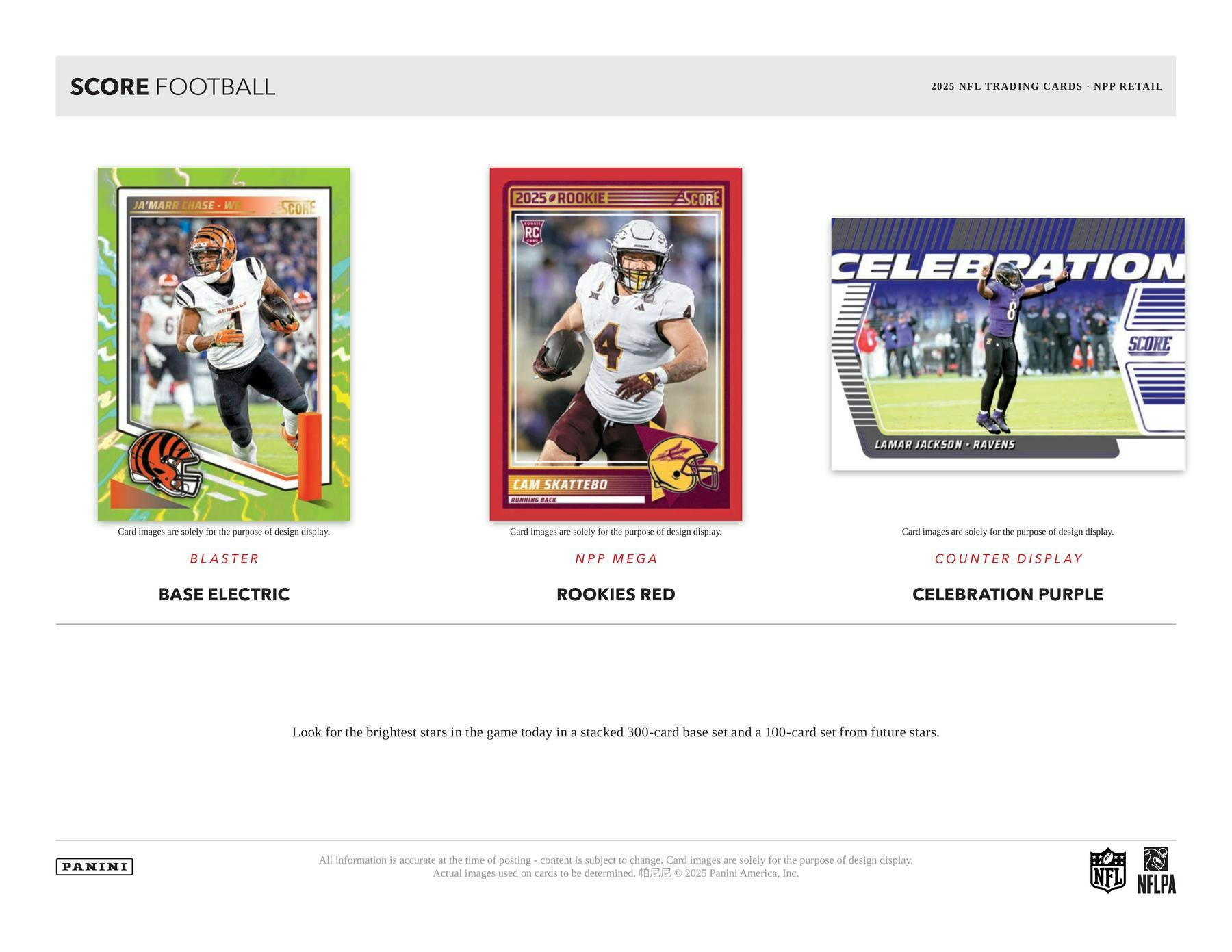 2025 Panini Score Football 6 Pack Blaster Box (24 RCs + Six Parallels) NFL Hobby Box