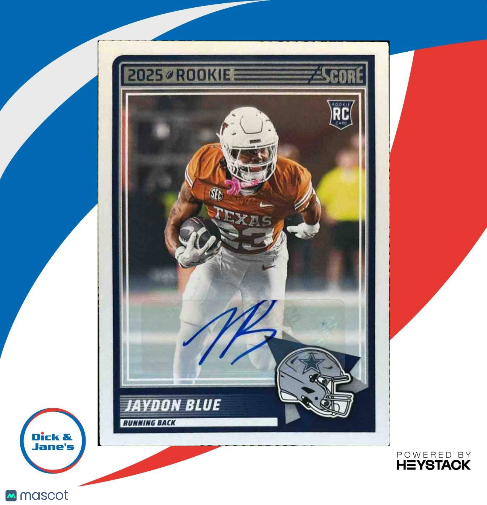 2025 Panini Score Jaydon Blue Rookies Signatures #39 Auto Dallas Cowboys - Sports Cards