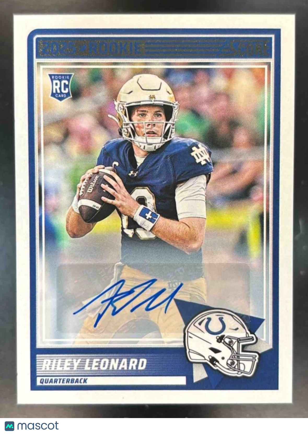 2025 Panini Score Riley Leonard Rookies Signatures #9 Auto Indianapolis Colts - Sports Cards