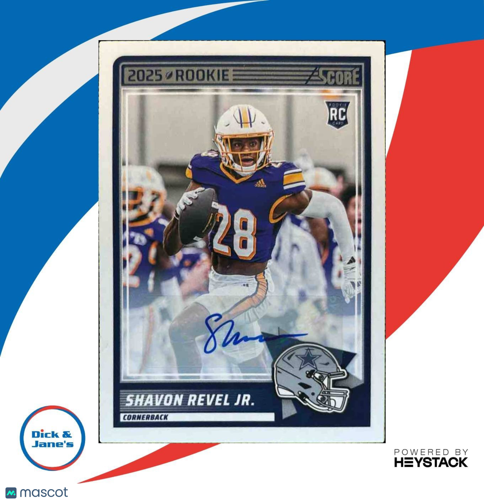 2025 Panini Score Shavon Revel Jr. Rookies Signatures #91 Auto Dallas Cowboys - Sports Cards