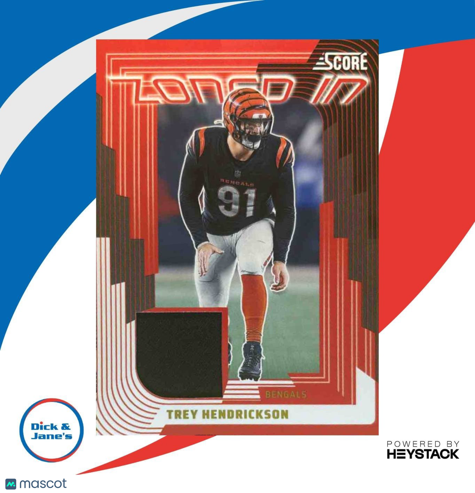 2025 Panini Score Trey Hendrickson Zoned In Jerseys MEM Cincinnati Bengals - Sports Cards