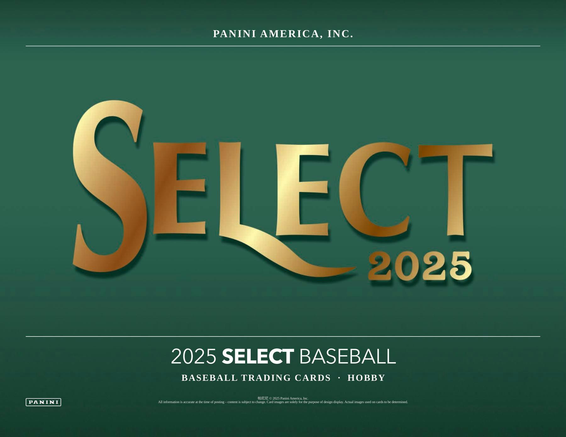 2025 Panini Select Baseball Hobby Box (3 Autos or Mem) - MLB Hobby Box