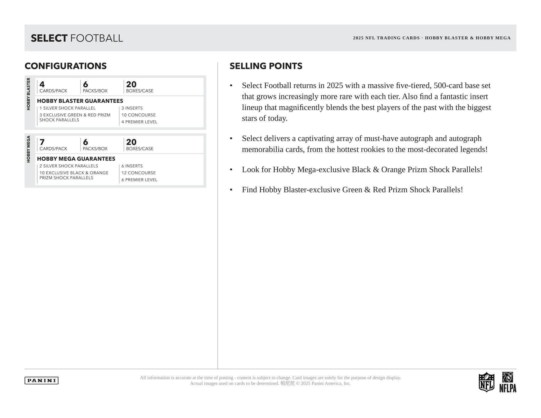 2025 Panini Select Football Hobby Blaster (Green/Red Shock) - NFL Hobby Box