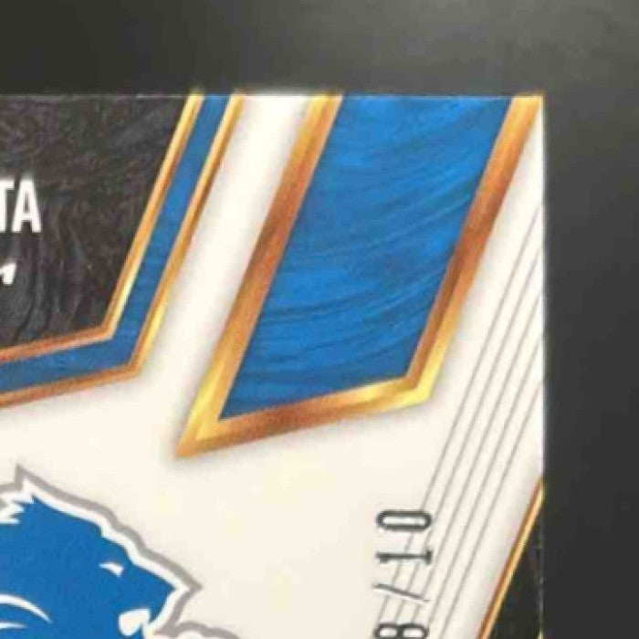 2025 Panini Select Isaac TeSlaa Rookie Swatches Gold Prizm /10 RC Detroit Lions - Sports Cards