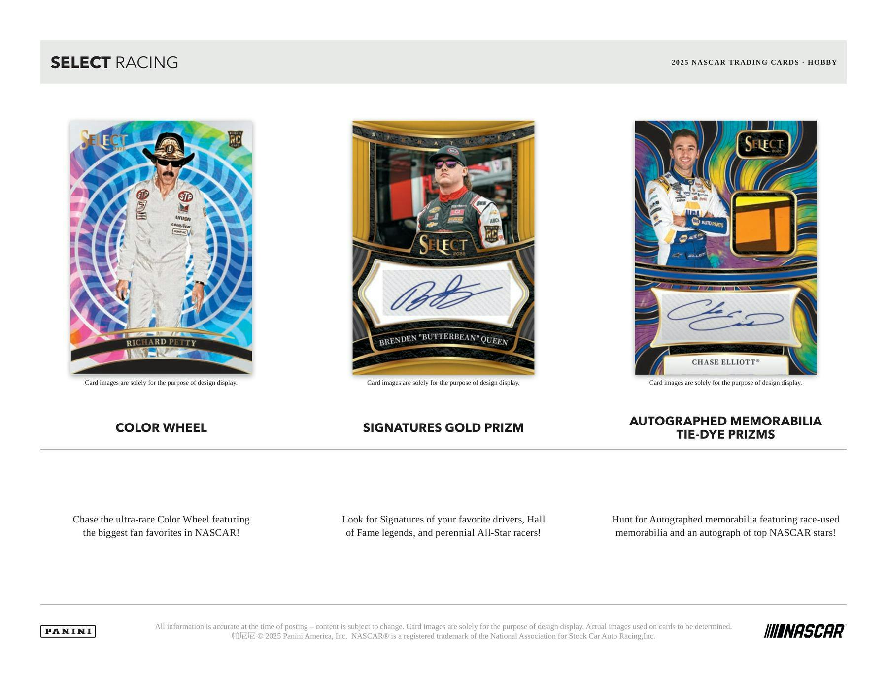 2025 Panini Select NASCAR Racing Hobby Box (2 Auto / 1 Mem) Donruss blaster