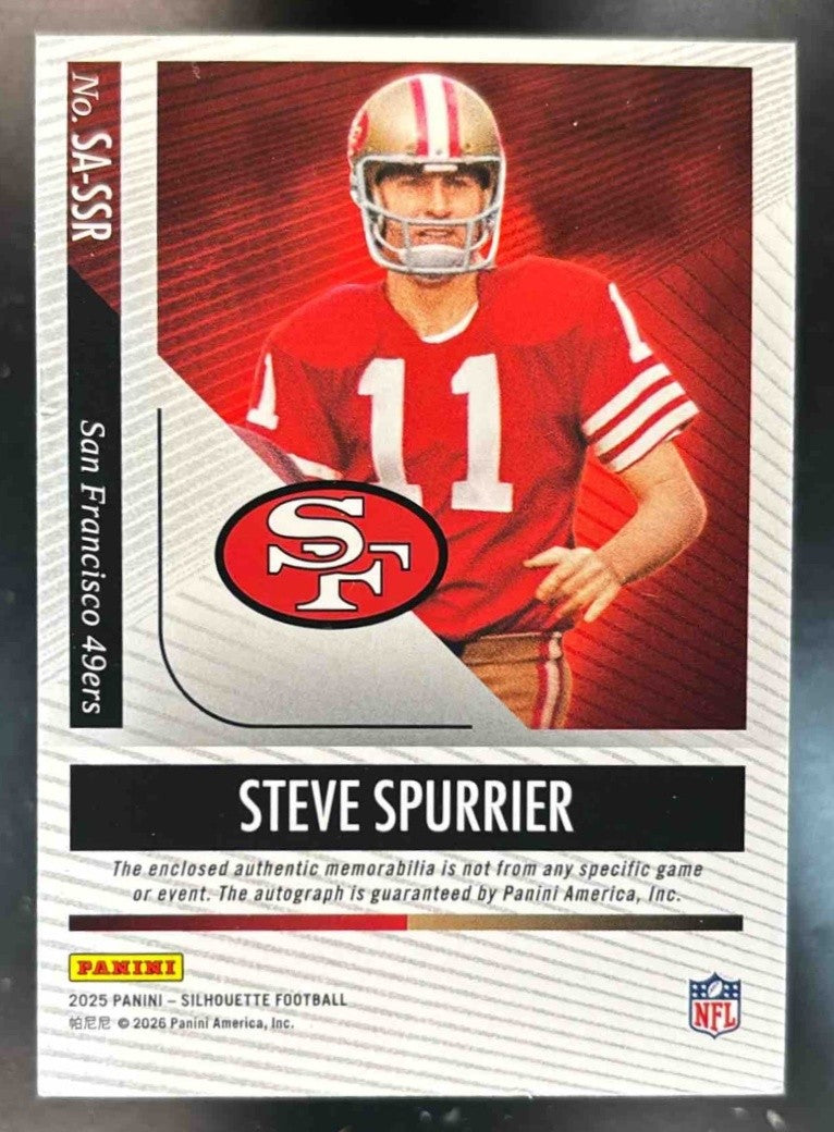 2025 Panini Silhouette Steve Spurrier Patch Auto /99 #26 San Francisco 49ers - Sports Cards