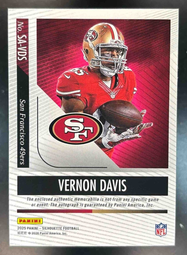 2025 Panini Silhouette Vernon Davis Patch Auto /99 San Francisco 49ers - Sports Cards