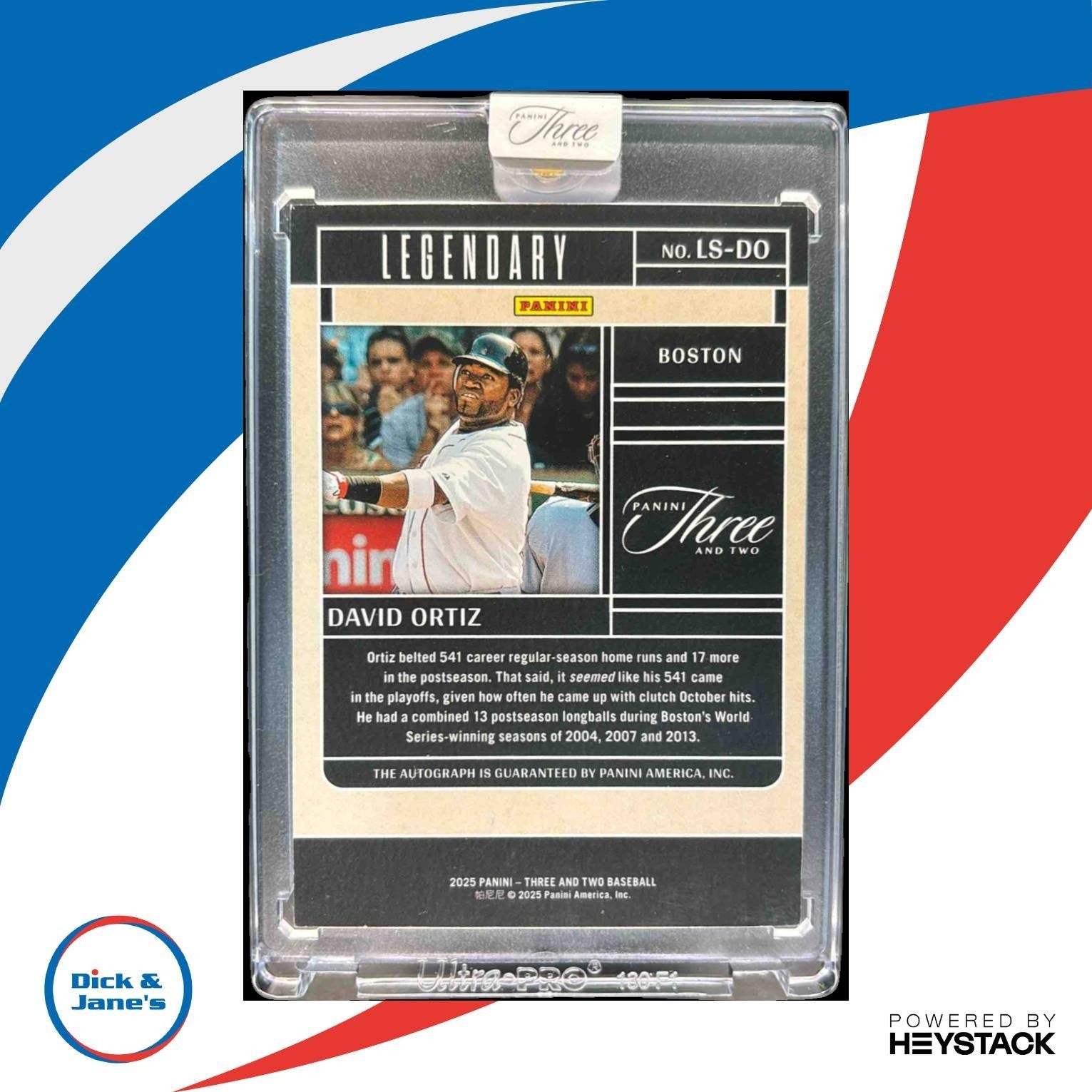 2025 Panini Three and Two David Ortiz Legendary Signatures /49 #5 Auto Red Sox - Sports Cards