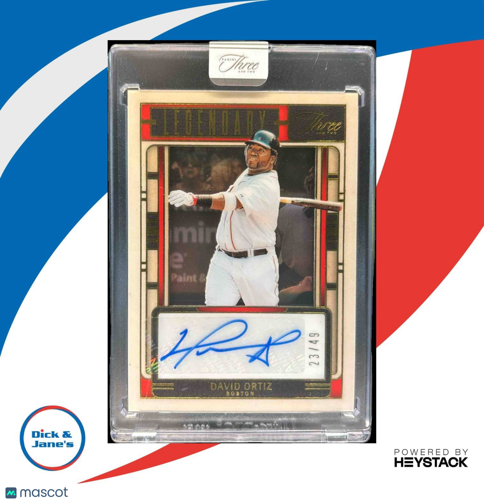 2025 Panini Three and Two David Ortiz Legendary Signatures /49 #5 Auto Red Sox - Sports Cards
