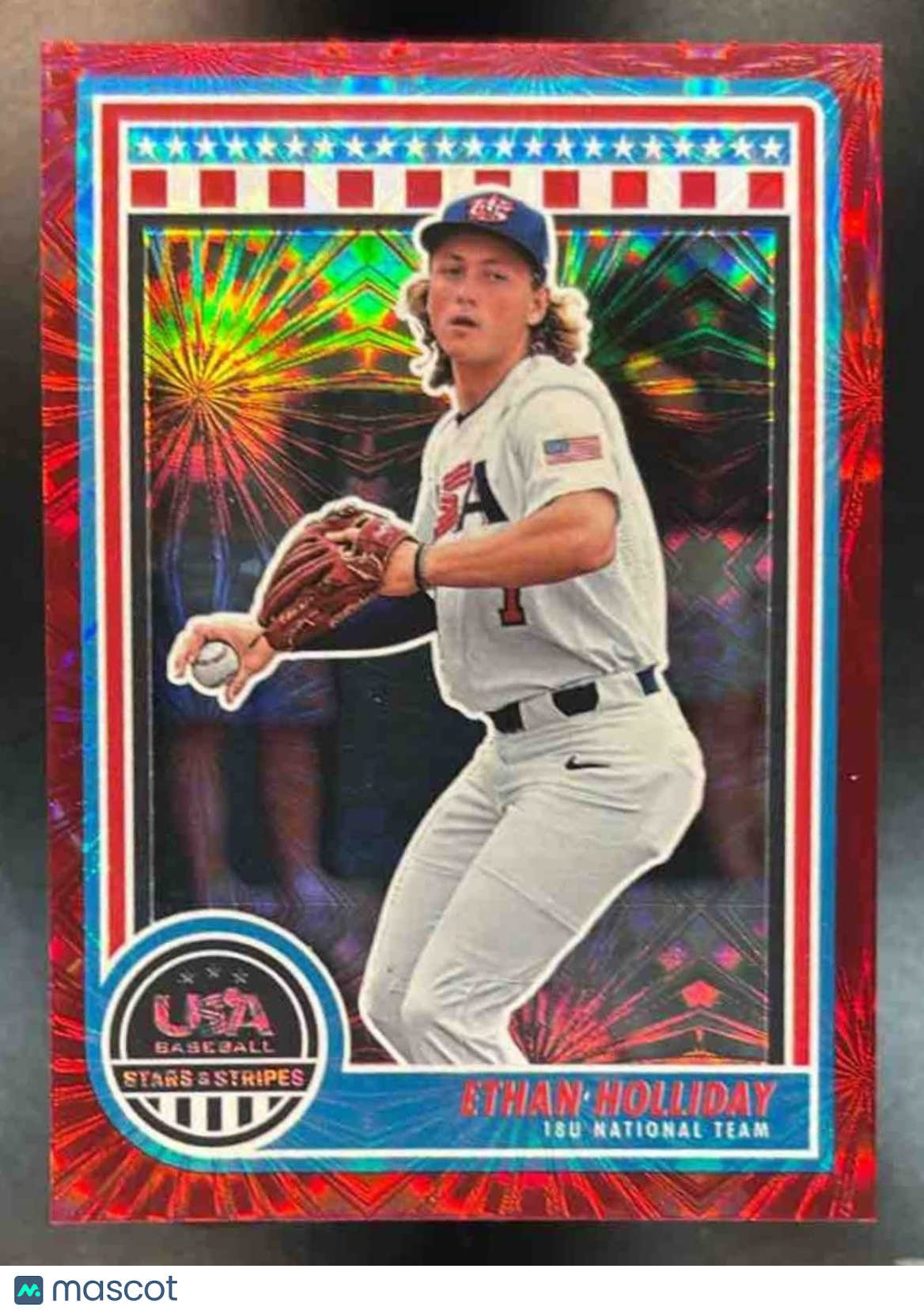 2025 Panini USA Stars & Stripes Ethan Holliday Red Fireworks /225 #14 - Sports Cards