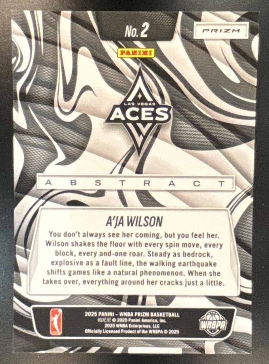 2025 Panini WNBA Prizm A’ja Wilson Abstract #2 Las Vegas Aces - Sports Cards