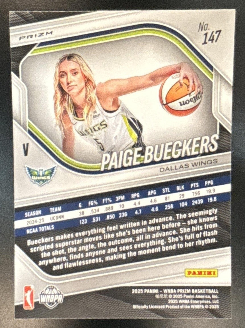 2025 Panini WNBA Prizm Paige Bueckers White Seismic #147 Wings - Sports Cards