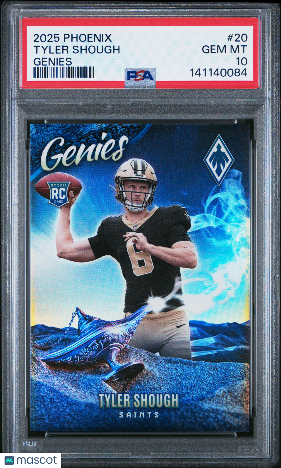 2025 Phoenix Genies Tyler Shough Rookie CASE HIT SSP #20 PSA 10 GEM MINT Saints - Graded Sports Cards