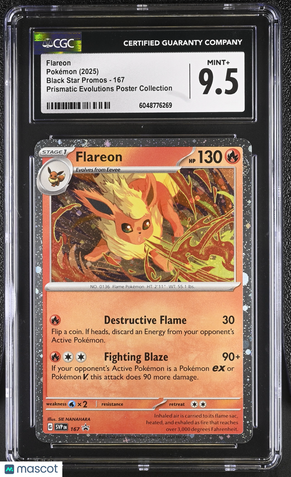 2025 Pokemon Black Star Promos Flareon #167 CGC 9.5 MINT - Graded TCG/CCG