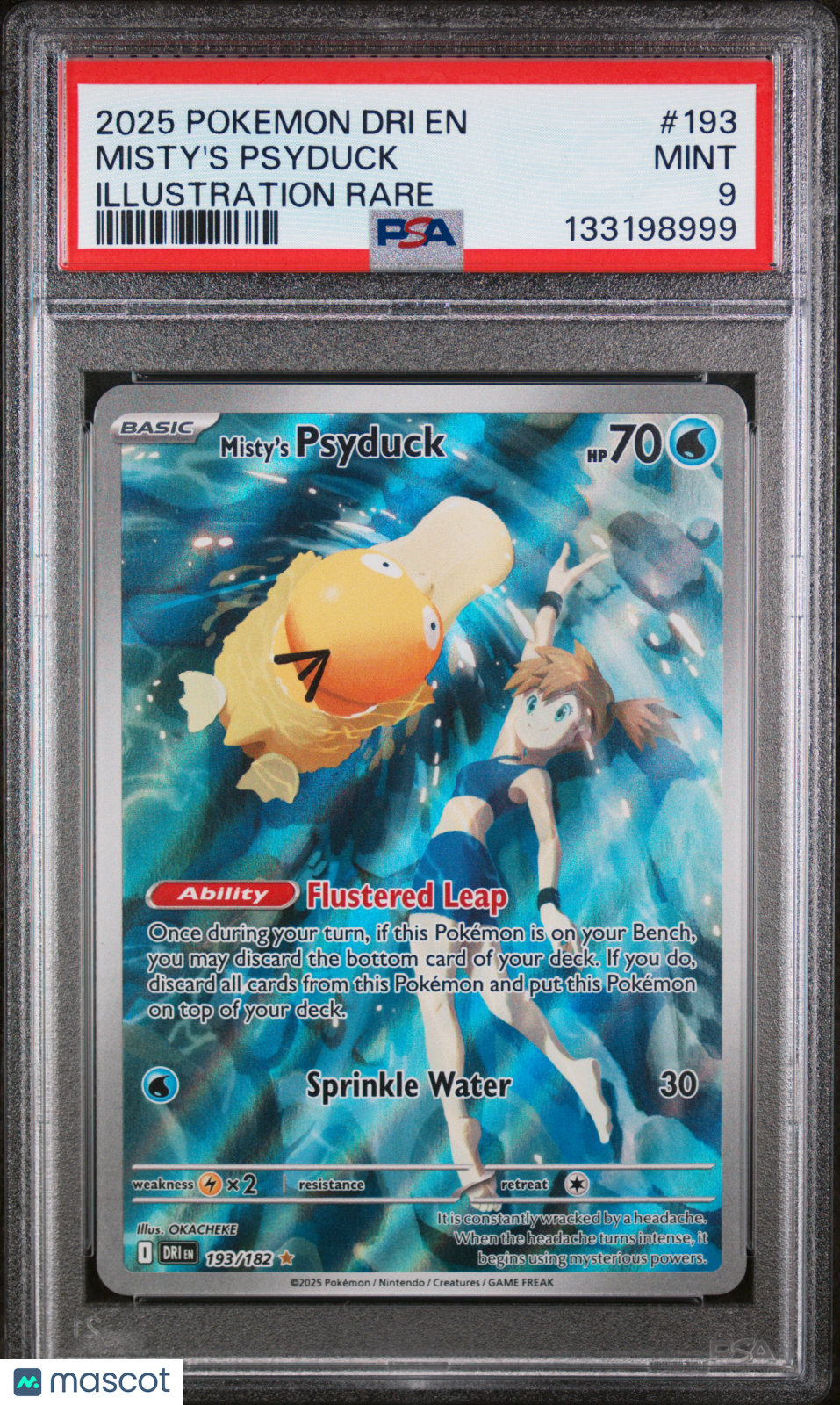 2025 Pokemon Destined Rivals Misty’s Psyduck #193 Illustration Rare PSA 9 MINT - Graded TCG/CCG