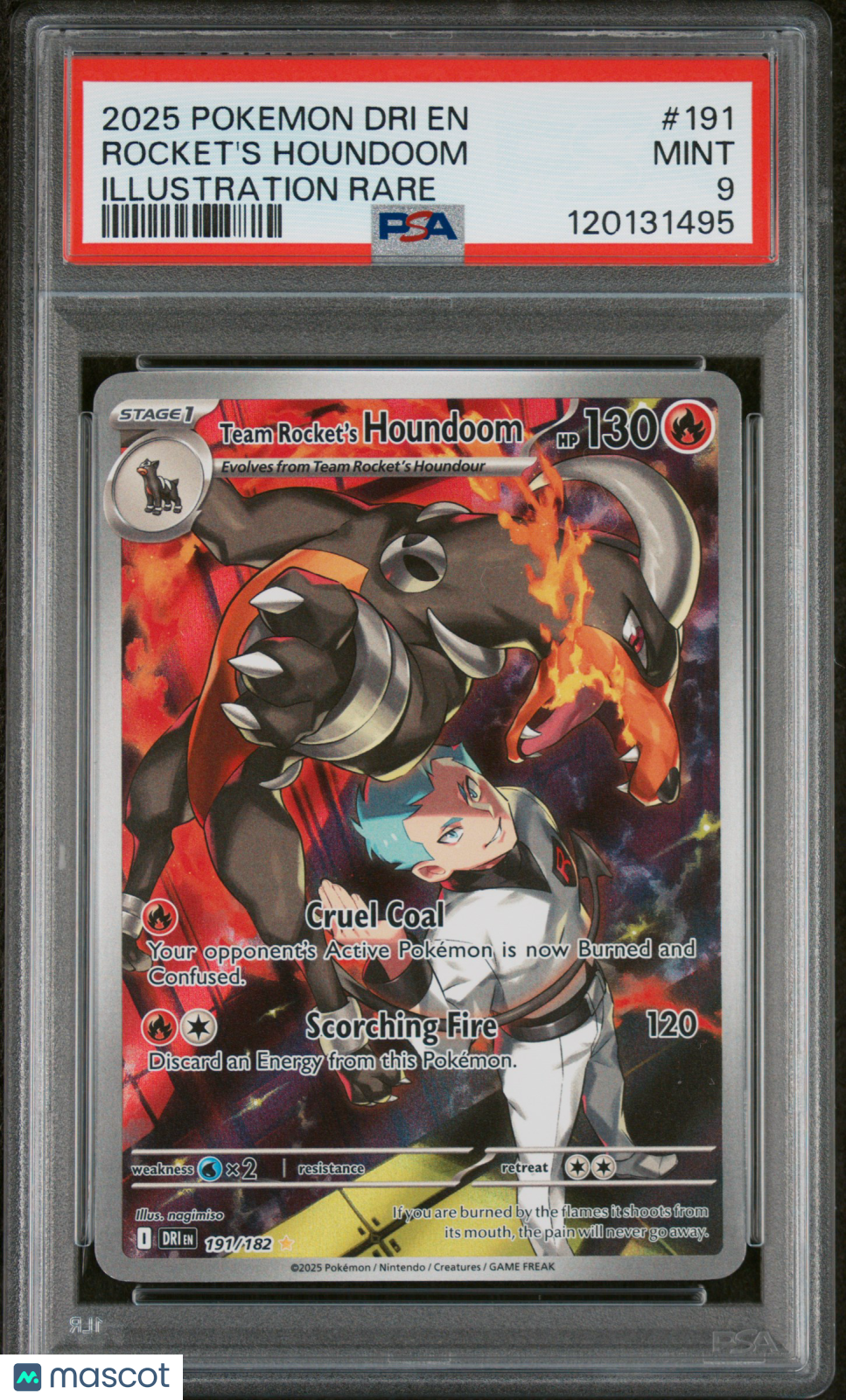 2025 Pokemon Destined Rivals Rocket’s Houndoom #191 Illustration Rare PSA 9 MINT - Graded TCG/CCG