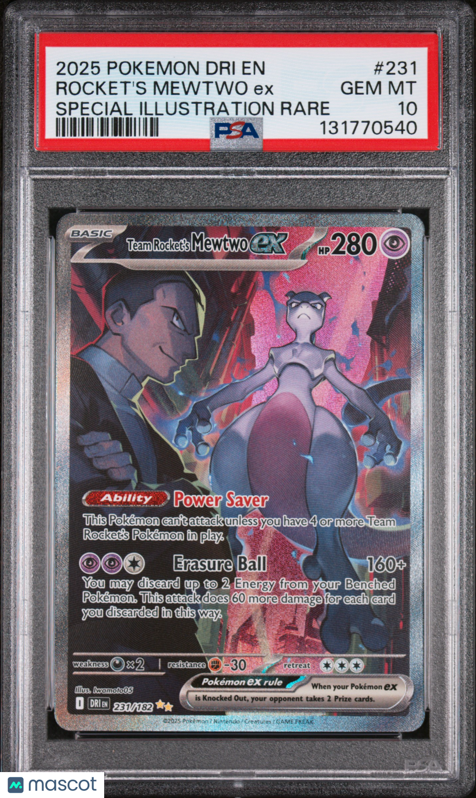 2025 Pokemon Destined Rivals Rocket’s Mewtwo EX #231 SIR PSA 10 GEM MINT - Graded TCG/CCG