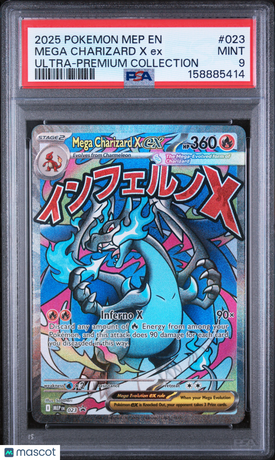 2025 Pokemon ME Black Star Promo Mega Charizard X EX #023 UPC PSA 9 MINT - Graded TCG/CCG