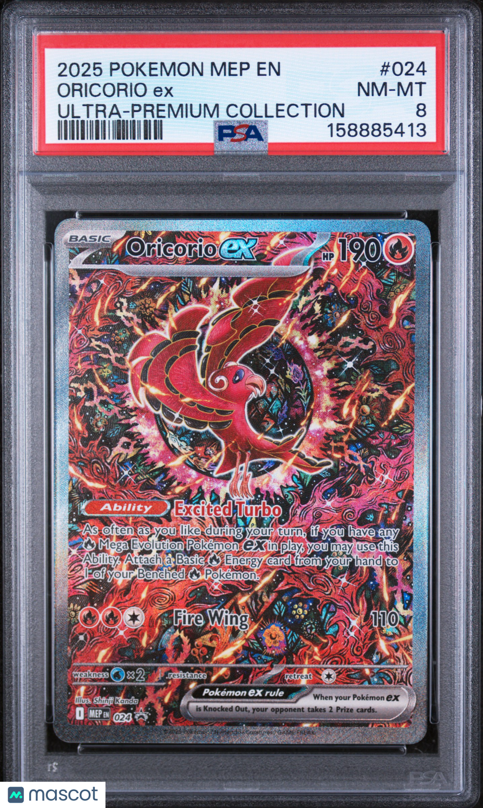 2025 Pokemon ME Black Star Promo Oricorio EX #024 Ultra-Premium Collection PSA 8 - Graded TCG/CCG