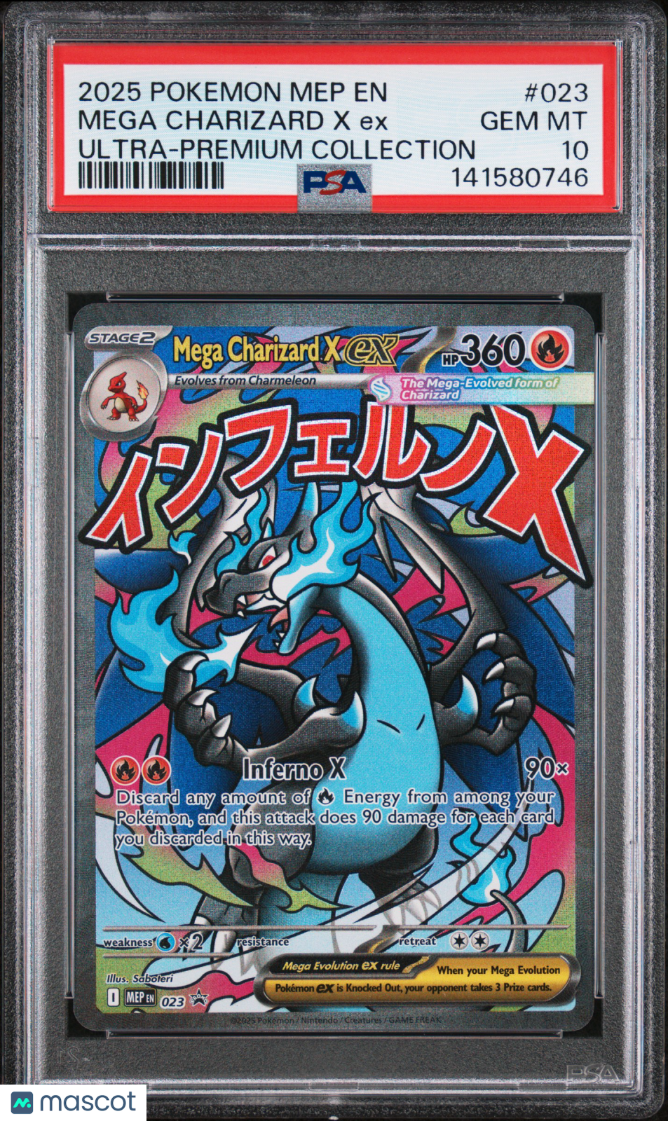 2025 Pokemon ME Promo Mega Charizard X EX #023 Ultra-Premium Collection PSA 10 - Graded TCG/CCG