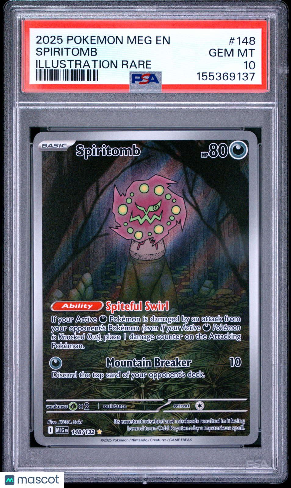2025 Pokemon Meg EN-Mega Evolution Spiritomb Illustration Rare PSA 10 GEM MINT - Graded TCG/CCG
