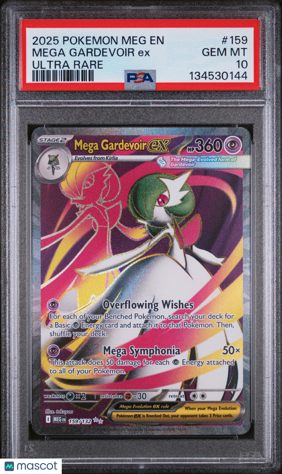 2025 Pokemon Mega Evolution Mega Gardevoir EX #159 Ultra Rare PSA 10 GEM MINT - Graded TCG/CCG