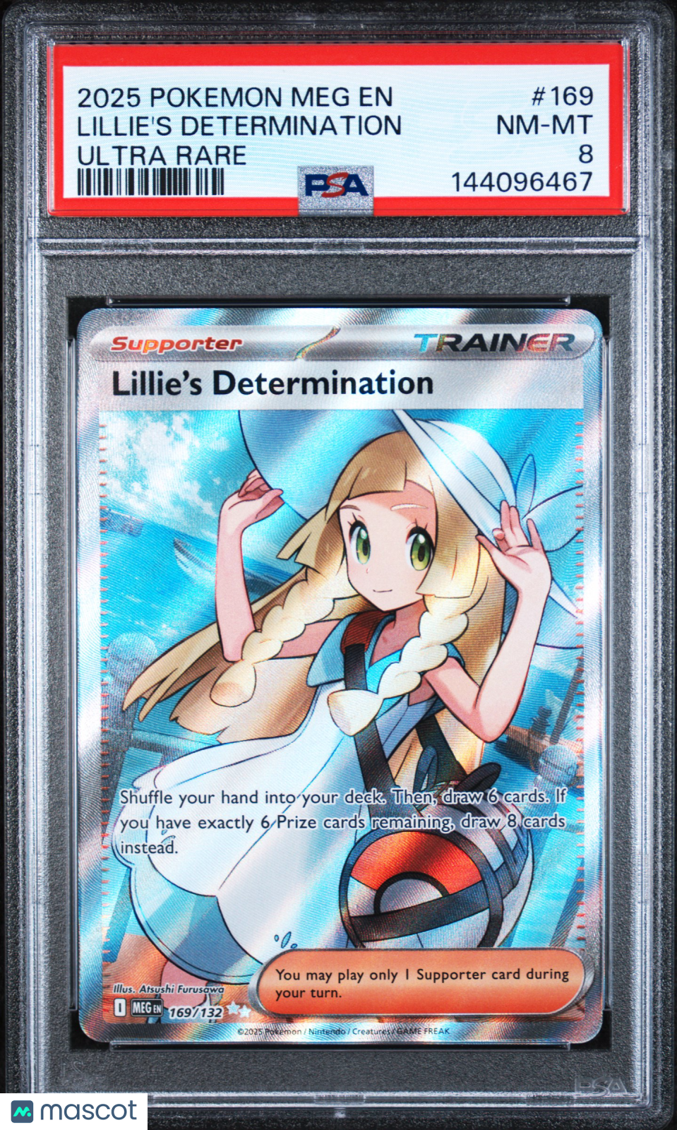 2025 Pokemon Mega Evolution Lillie’s Determination #169 Ultra Rare PSA 8 - Graded TCG/CCG