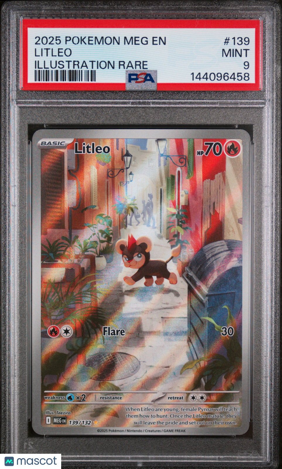 2025 Pokemon Mega Evolution Litleo #139 Illustration Rare PSA 9 MINT - Graded TCG/CCG