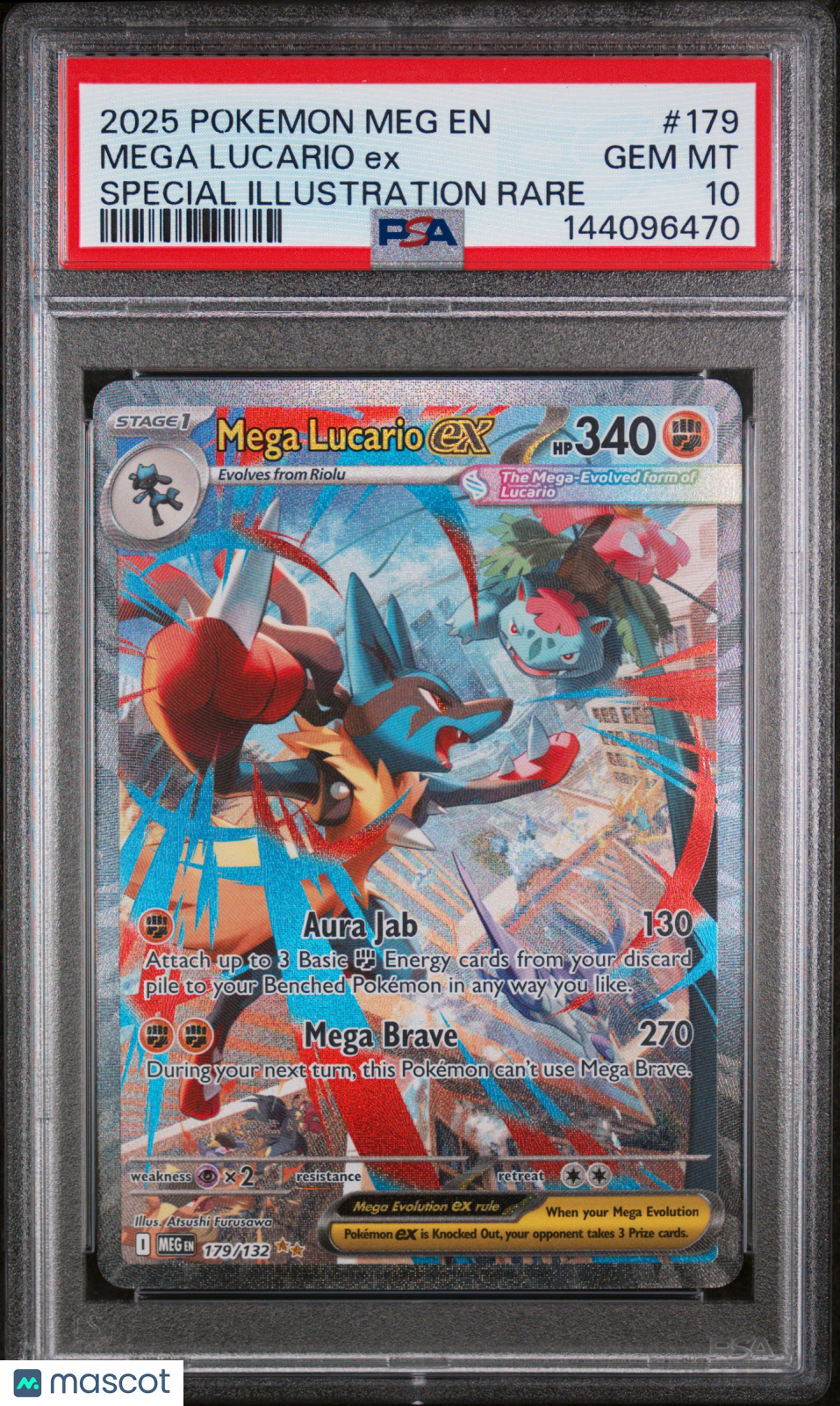 2025 Pokemon Mega Evolution Mega Lucario EX #179 SIR PSA 10 GEM MINT - Graded TCG/CCG