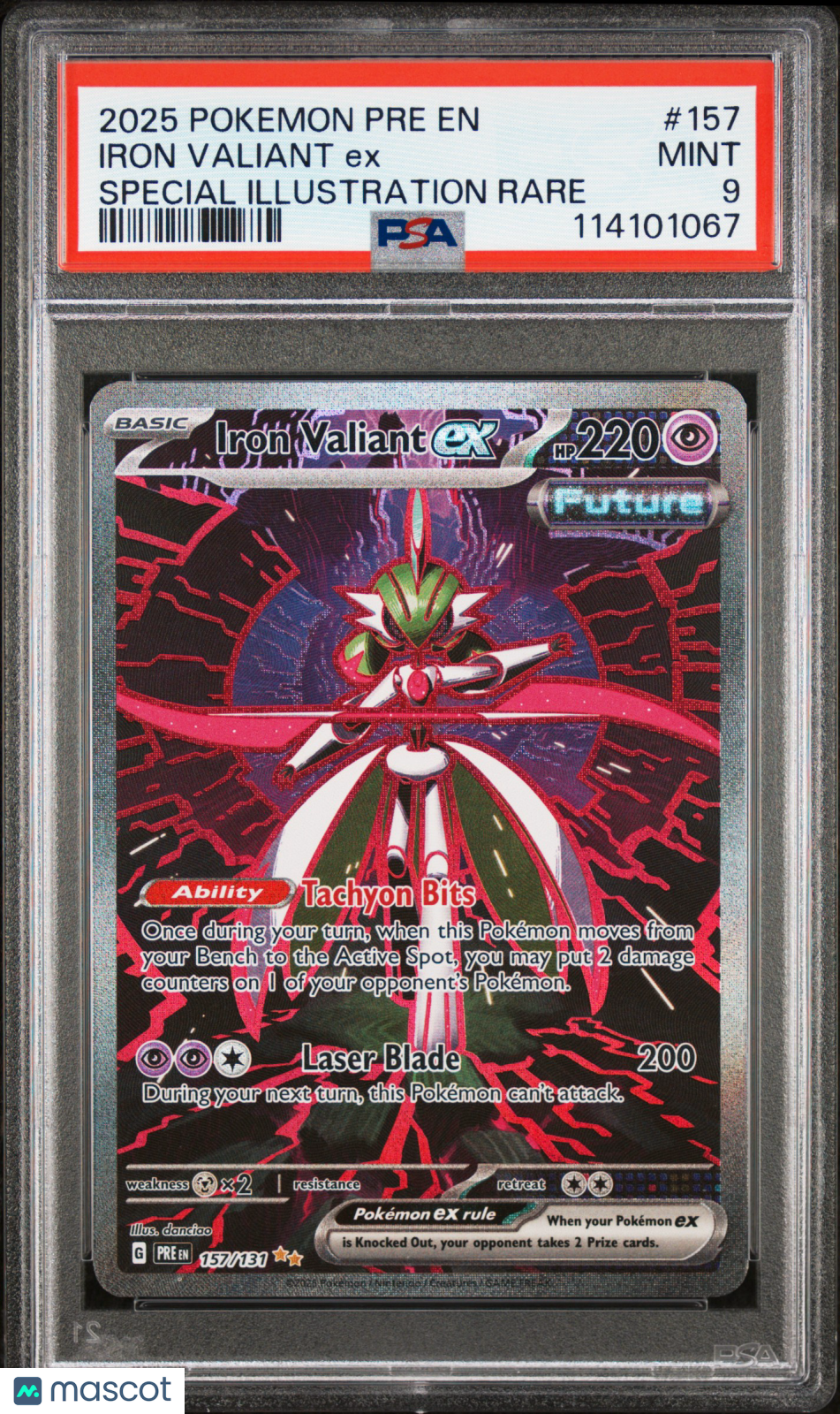 2025 Pokemon Prismatic Evolutions Iron Valiant EX #157 SIR PSA 9 - Graded TCG/CCG