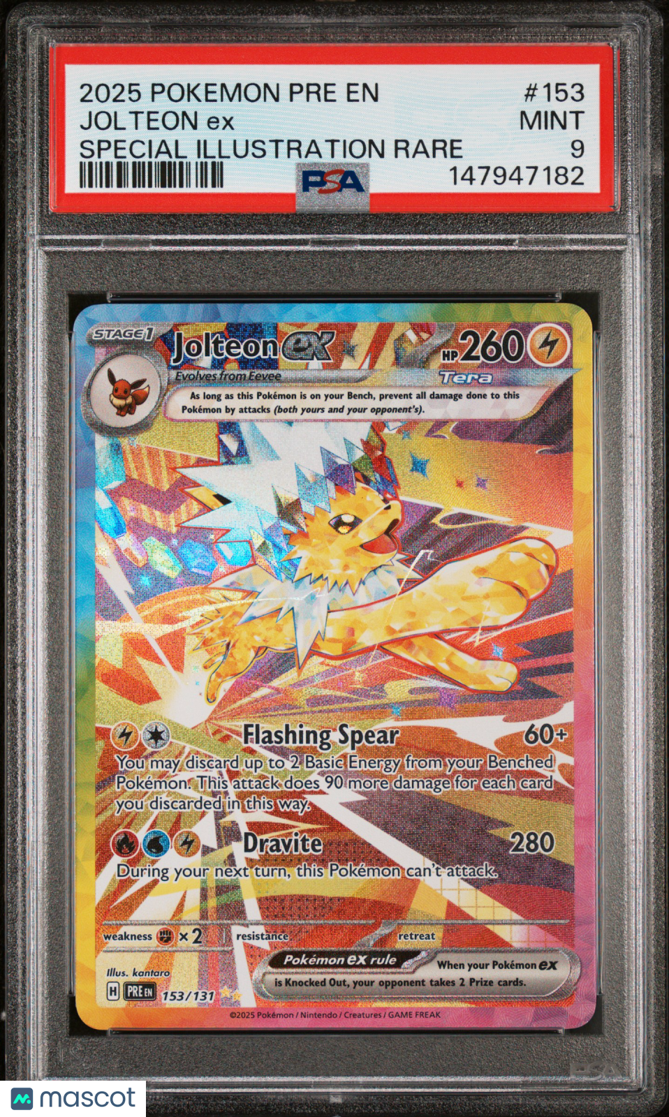 2025 Pokemon Prismatic Evolutions Jolteon EX #153 SIR PSA 9 MINT - Graded TCG/CCG